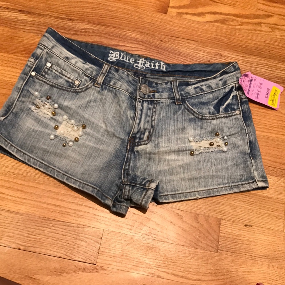 NWT pearl denim shorts